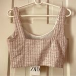 ZARA NWT  Tweed Pink Crop Top Photo 3