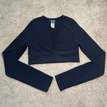 Wild Fable Black Cropped V-neck long sleeve Photo 0