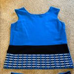 Per Se  2 Piece Matching Set Pull On Skirt & Tank Top Stretchy Blue Black Geo M Photo 6