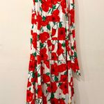 Cara Cara Adriana Floral Button Front Tie Waist Maxi Dress Pop/Tom Womens Size 2 Red Photo 2