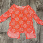 Pink Rose Paisley Abstract Hi Low Blouse Photo 0