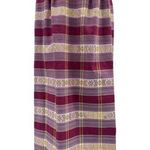 VTG 70s Maxi Skirt Cranberry/Pink Plaid Gold Metallic Thread Pleats Sz S/M Red Size M Photo 0