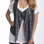 Joie  Sequin Drape Vest Women’s Sz. Small Midnight Blue Whimsigoth Witchy Photo 0