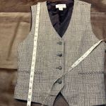 Vintage Y2K Talbots Petites Plaid Linen Vest Women's 6 Button Front USA‎ Made Gray Photo 10