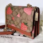 Coach Mini Klare Crossbody In Signature Canvas With Wild Strawberry Print ch521 Photo 1