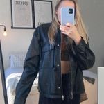 H&M Black Vegan Leather Jacket Photo 3