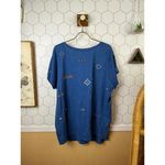 Lucky Brand Blue Embroidered Short Sleeve T-Shirt - Size - 2X Photo 1