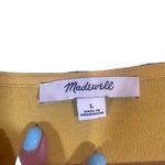 Madewell  Yellow Long Sleeve Tie Front V-Neck Crop Top Women Sz L Photo 6