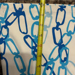 J. McLaughlin  Women’s Size S White Blue Chain Link Catalina 3/4 Sleeve Dress Photo 5