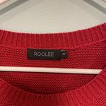 Roolee  boutique sweater! Red Henley waffle knit sweater Women’s size small. Photo 1