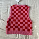 Stradivarius  pink and red checked tank top sweater vest Photo 3