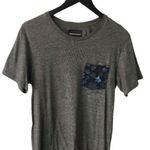 Urban Outfitters Modern Amusement Pocket T Shirt Basic Minimal Tee Cotton Short Sleeve Gray S Photo 0
