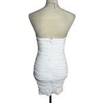 Rue 21 Strapless White Ruched Mini Bodycon Dress Small | Clubwear NYE Graduation Photo 2
