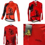 Agoda Red and Black Thermal Cycling Jersey Full Zip Jacket Womens Large Photo 1