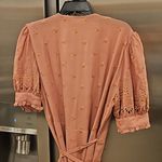 Reformation ๐๐ Annalise Embroidered Midi Wrap Dress ~ Praline XL Photo 11