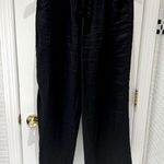 Neiman Marcus  black 💯 linen drawstring waist wide leg pants. Pockets. Size 10. Photo 0