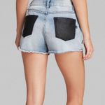 MINKPINK Denim And Faux Leather Shorts Photo 1