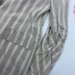 Free People Fern Oversized Linen Blazer Dusty Beige Tan Stripe Coastal Boho Photo 11