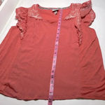 Summer top ruffles embroidered vneck lightweight boho Knox Rose small target top Pink Photo 5