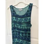 VTG 90s Maxi Dress Sleeveless Size Medium Beach Vacation Boho Cover Up Coastal Blue Photo 2