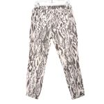 XCVI  Gray and White Ikat Boho Mid Rise Cuffed Drawstring Pants Size Large Photo 3