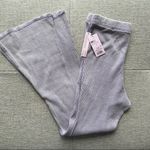 Wild Fable NWT Waffle Knit Thermal Boho Flare Leg Pants Legging Purple Large Photo 1