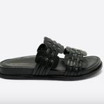 Intentionally Blank Brian Black Leather Slide Sandals 39 / US 8.5 Photo 5