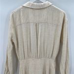 Anthropologie NWT  V Neck Knot Front Long Sleeve Faux
Wrap Midi Dress Ivory Linen Photo 13