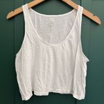 Lunya Organic Pima Cotton Cropped Tank Sleep Shirt in White Size XS Photo 4