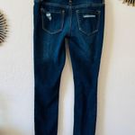 Dollhouse jeans | ankle length size 3 dark washed distressed low rise jeans Y2K   13.5” waist  8” rise  26” inseam; unrolled   No flaws Photo 5