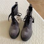 Mossimo Supply Co Mossimo Rihanna Lace Up Velvet Grey Combat Boots 6.5 Photo 4