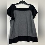 Vince Camuto  Boxy Gray and Black Cap Sleeve Blouse Size L Photo 3