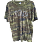CAMOUFLAGE TEACHER GRAPHIC TEE Green Size L Photo 0