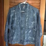 Free People  DISTRESSED TENNIS JEAN JACKET. S Photo 0
