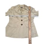 Ann Taylor  PETITES Beige 100% Silk Blazer Jacket Women Size 6P Lined Photo 3