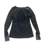 Jessica Simpson The Warm Up Athletic Shirt Size S Black Long Sleeve Open Back Photo 6