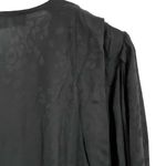 IRO  Black Surplice Feminine Blouse Size 34 Satin Jacquard Draped Plunge V New Photo 6
