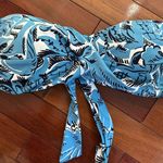 Loft NEW Beach Blue Floral Bandeau Bikini Top Coastal Summer Vacation Resort Photo 2