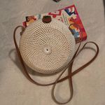 Francesca's Olivia round rattan crossbody purse.  Photo 4