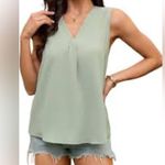 MINE Sage Green Tank Top with Relaxed Fit L Size L Photo 1