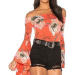 We The Free  People Top XS Birds of Paradise‎ Off The Shoulder Bell Sleeve Boho Photo 0