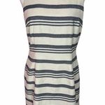 Cupcakes and Cashmere Sheath Dress 10 Ivory Navy Striped Sleeveless Back Cut Out Photo 3