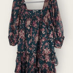 Band of Gypsies Band of the Free Green and Oxblood Paisley Boho Tiered Mini Dress NWT Size Small Photo 0