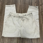 American Eagle  Striped Tie Waist Straight Leg Pants Ivory Blue Size‎ 10 Photo 0