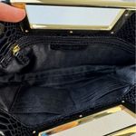 Michael Kors MK Black Python Snake Print Embossed Patent Leather Berkeley Clutch Photo 3