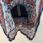 Patrons of Peace Floral Paisley Patterned Smocked Peplum Top Sleeveless Size L Photo 4