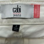 CAbi  #5490 White Slim Boyfriend Woodstock Embroidered Floral Jeans Size 2 EUC Photo 10