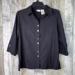 White Stag Size S(4-6) Black Button Front 3/4 Notched Sleeves w/Collar Photo 0