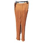 Monday Swimwear Tahiti Pant Clay Gauzy Linen Wide Leg Size Large Orange Photo 1