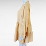 Entro Mustard Crinkle Tiered Long Sleeve Tunic Mini Drezs Size Large Photo 2